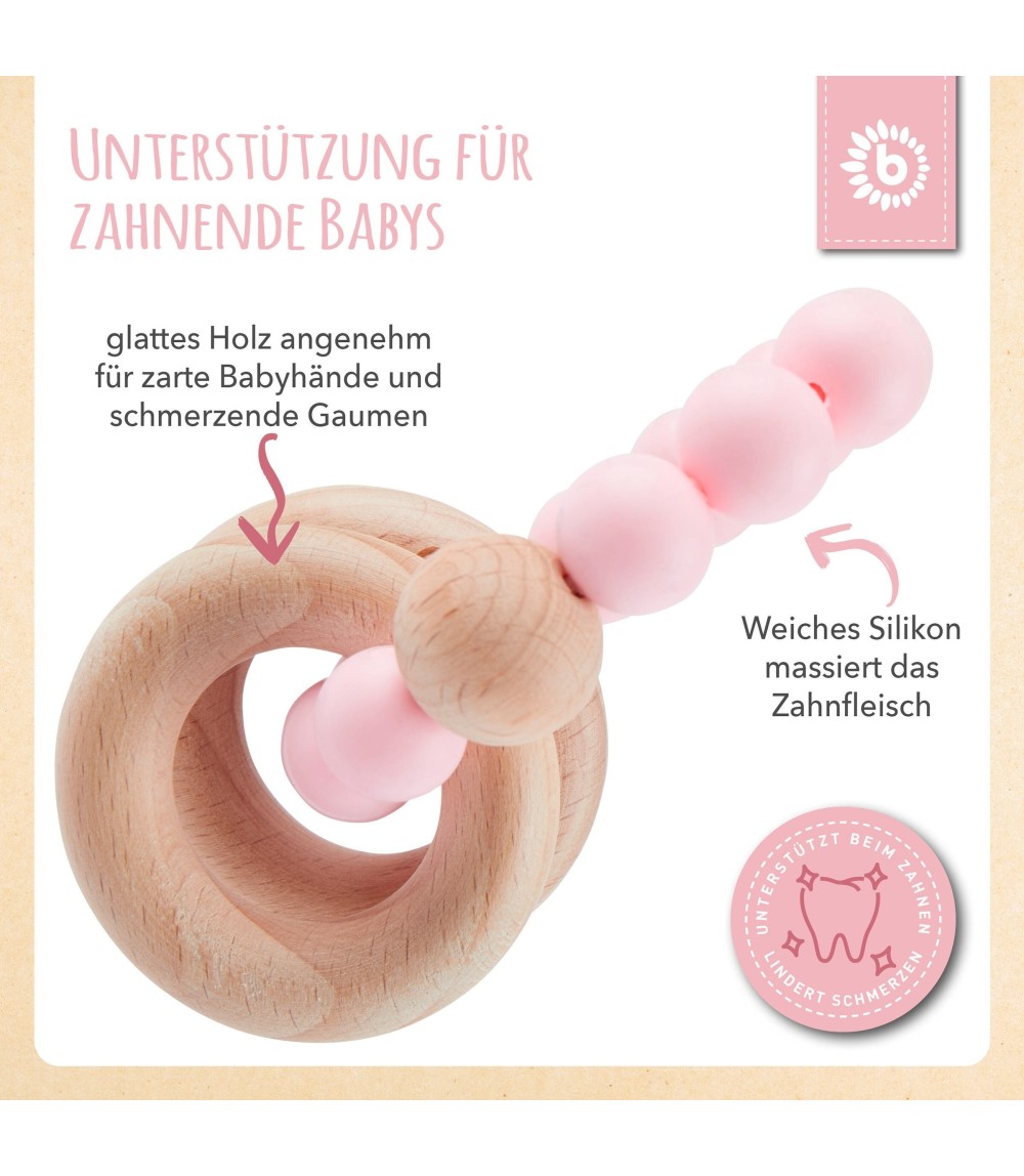 Beißring mit Silikon Perlen - ab Geburt