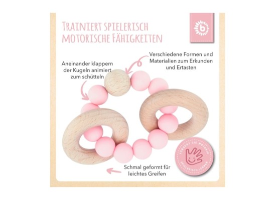 Beißring mit Silikon Perlen - ab Geburt