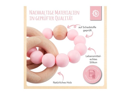 Beißring mit Silikon Perlen - ab Geburt