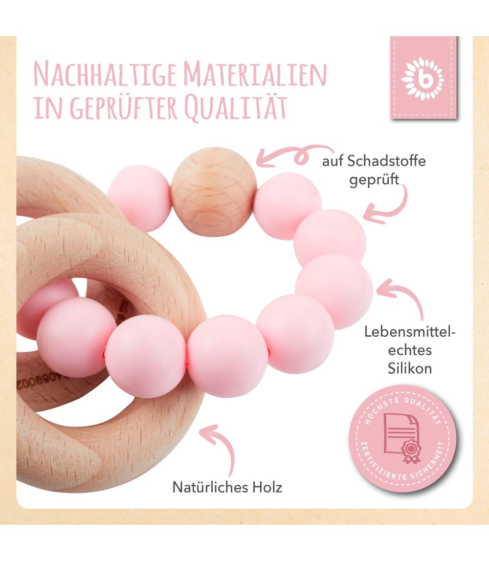 Beißring mit Silikon Perlen - ab Geburt