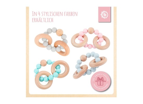 Beißring mit Silikon Perlen - ab Geburt