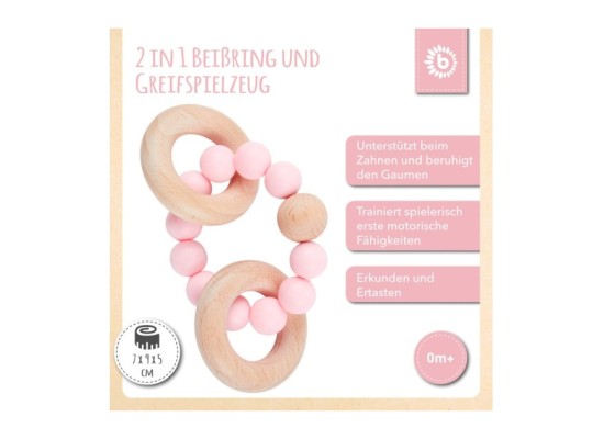 Beißring mit Silikon Perlen - ab Geburt