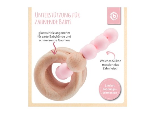 Beißring mit Silikon Perlen - ab Geburt