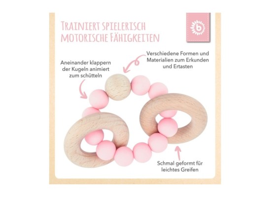 Beißring mit Silikon Perlen - ab Geburt