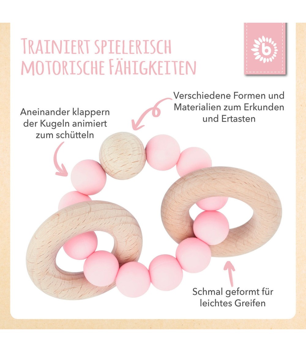 Beißring mit Silikon Perlen - ab Geburt