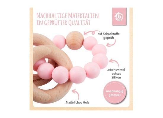 Beißring mit Silikon Perlen - ab Geburt