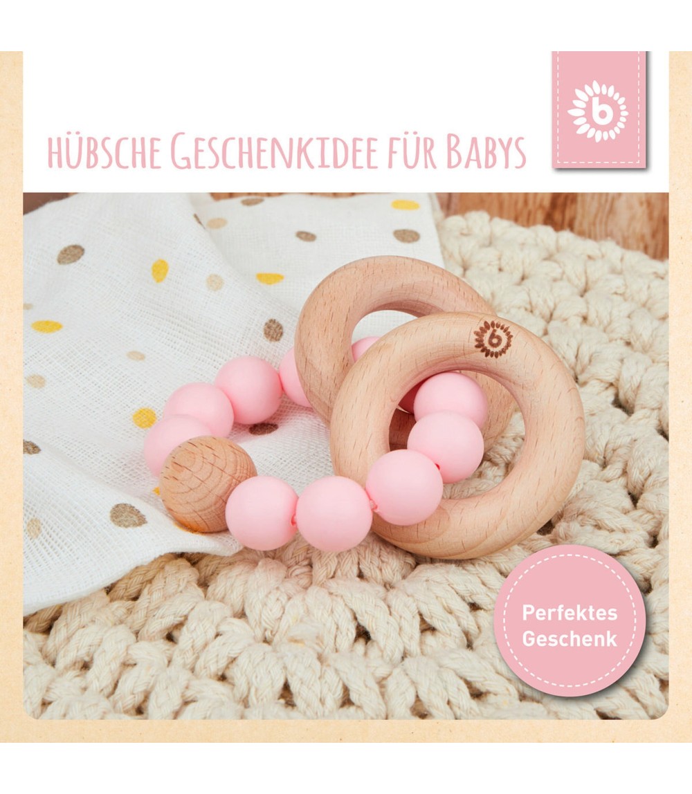 Beißring mit Silikon Perlen - ab Geburt