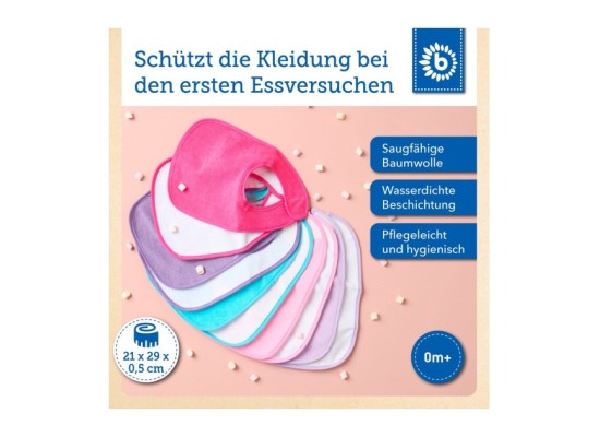 Baby Lätzchen 10er Pack abwaschbar - ab Geburt