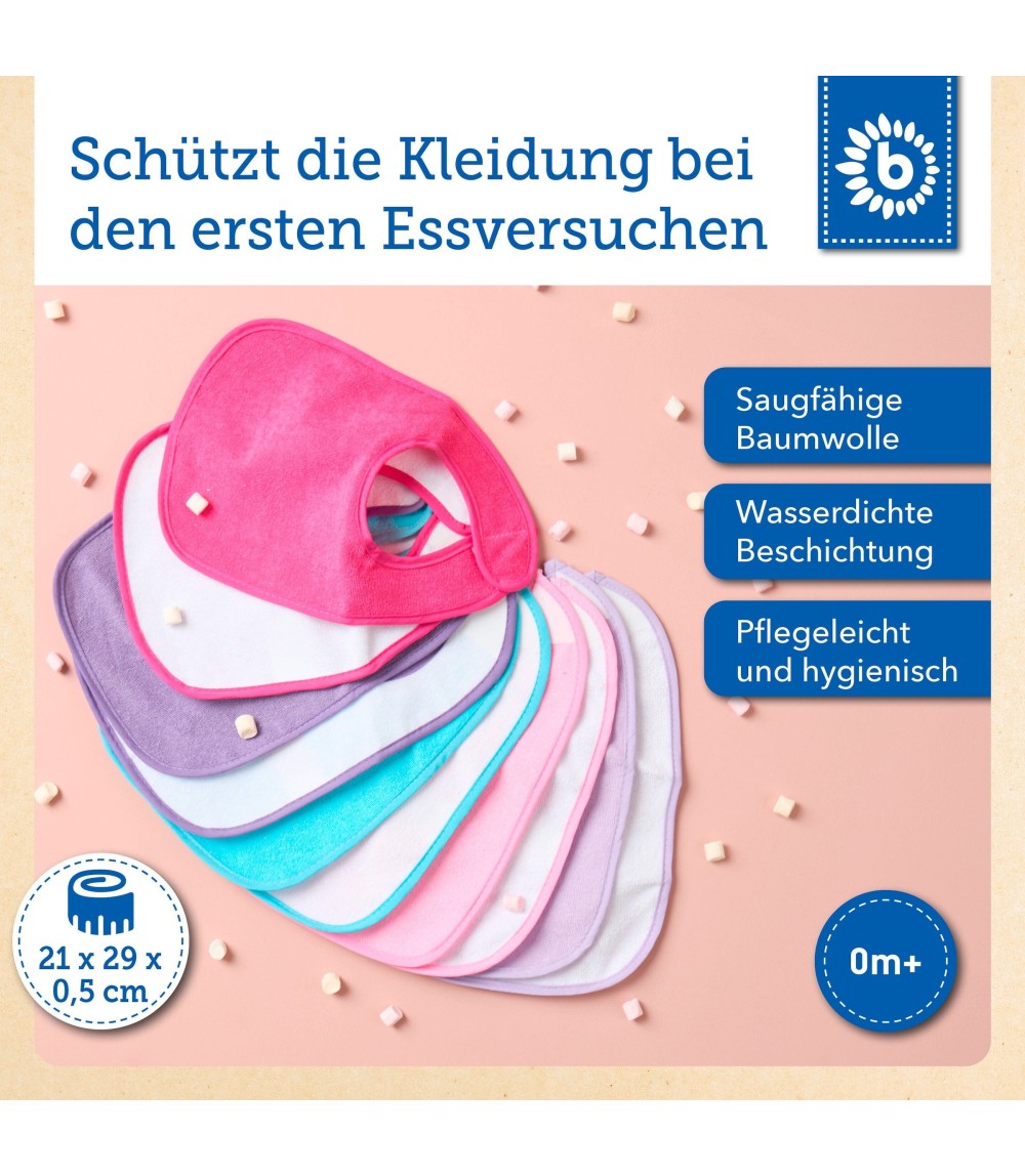 Baby Lätzchen 10er Pack abwaschbar - ab Geburt