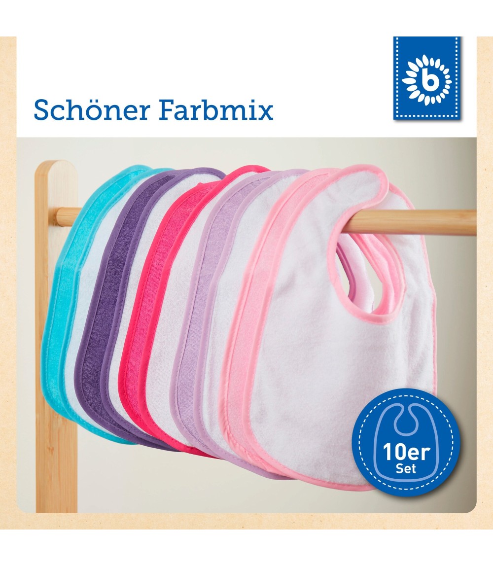 Baby Lätzchen 10er Pack abwaschbar - ab Geburt