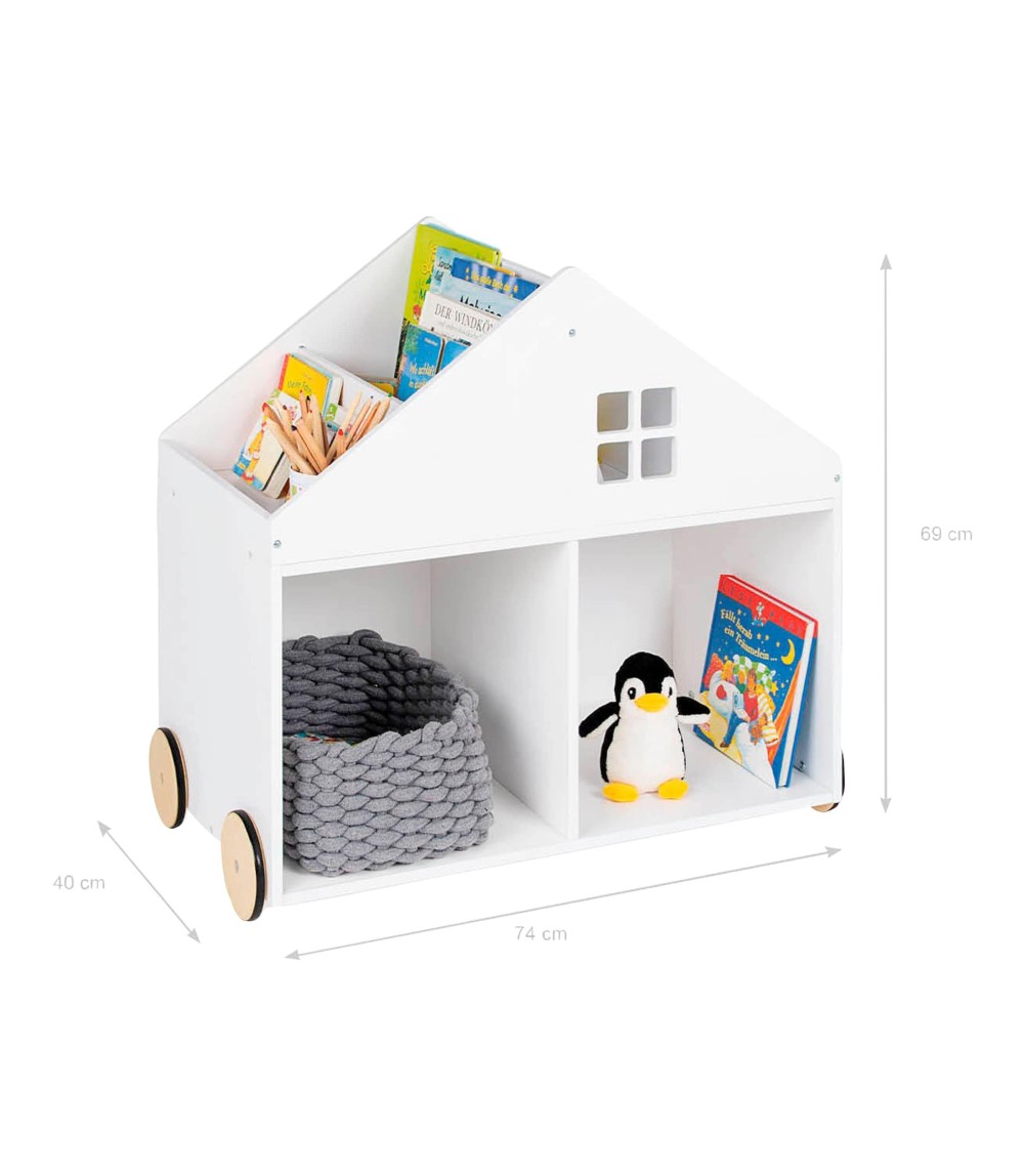Bücherregal Haus mit Rollen
