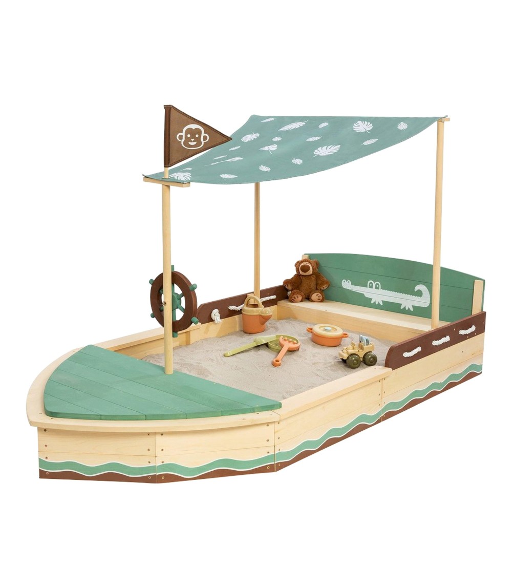 Sandkasten Schiff Jungle King mit Verdeck