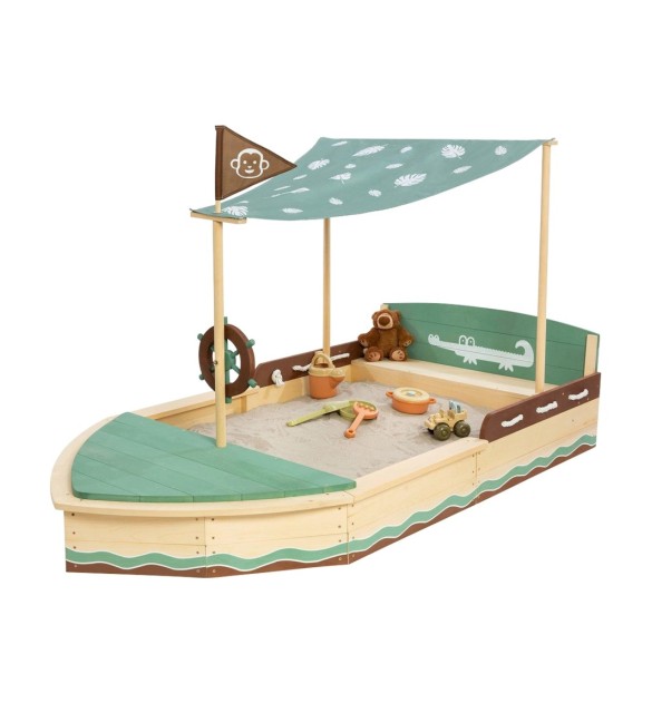 Sandkasten Schiff Jungle King mit Verdeck