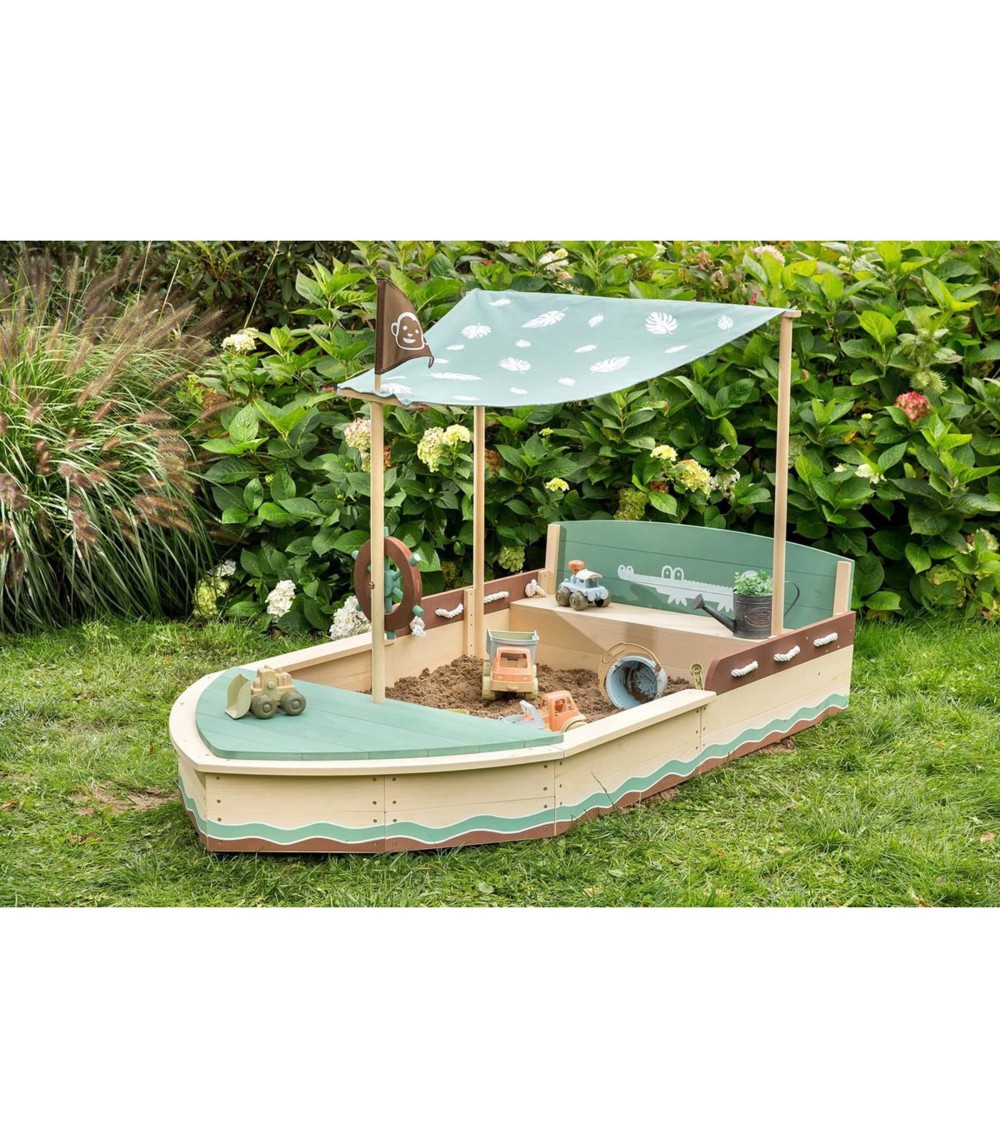 Sandkasten Schiff Jungle King mit Verdeck