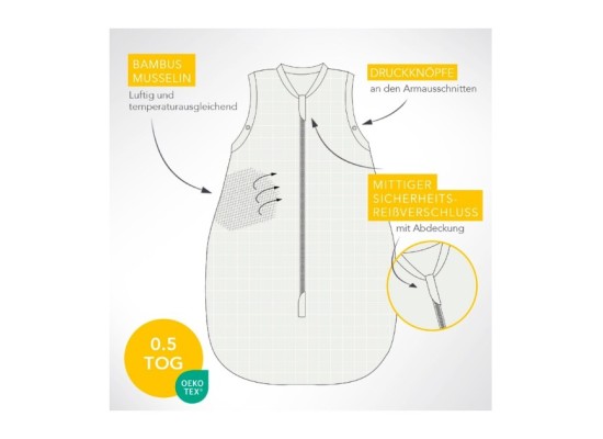 Schlafsack ohne Füßen 0.5 Tog