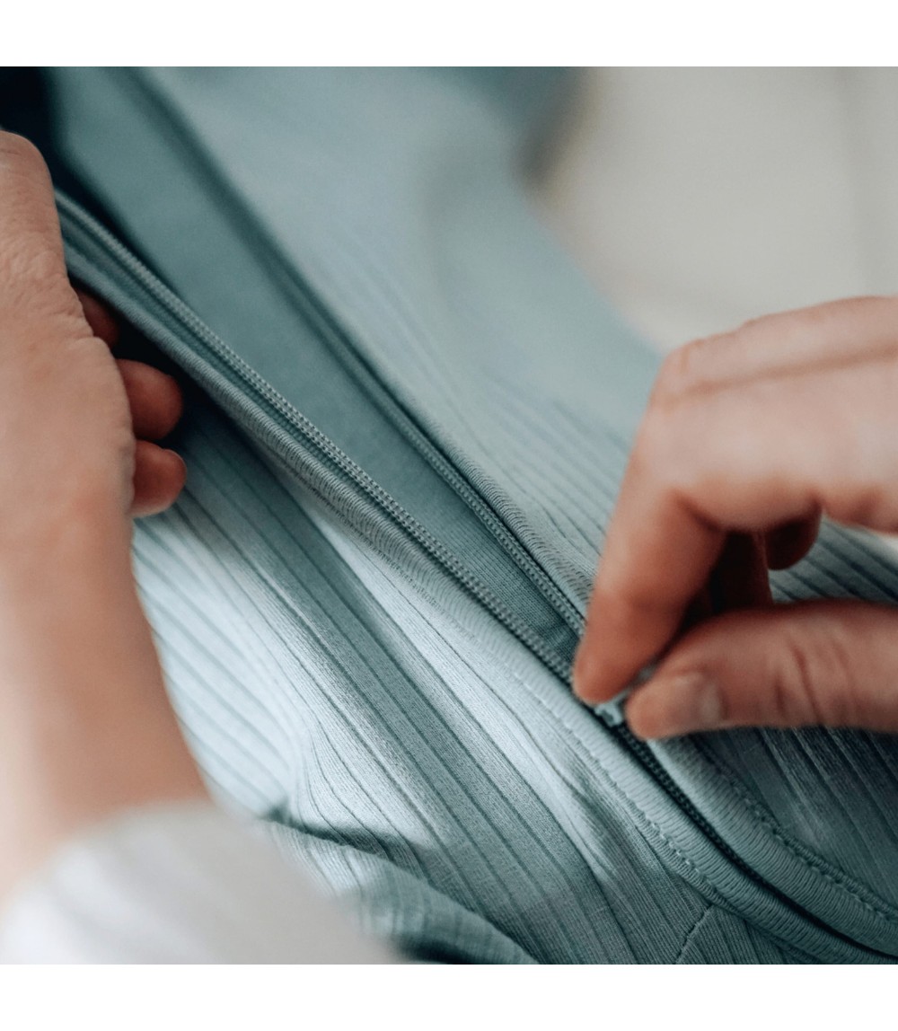 Schlafoverall mit Fuß Rippqualität