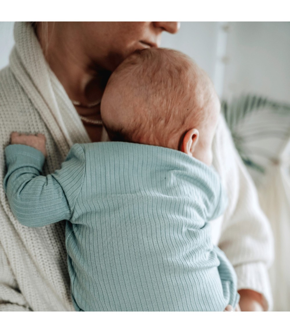 Schlafoverall mit Fuß Rippqualität