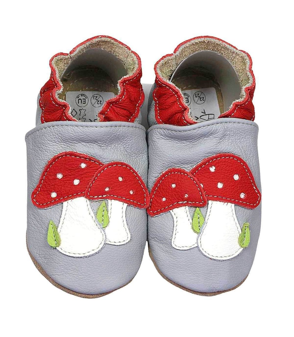 Kitaschuhe Pilz grau