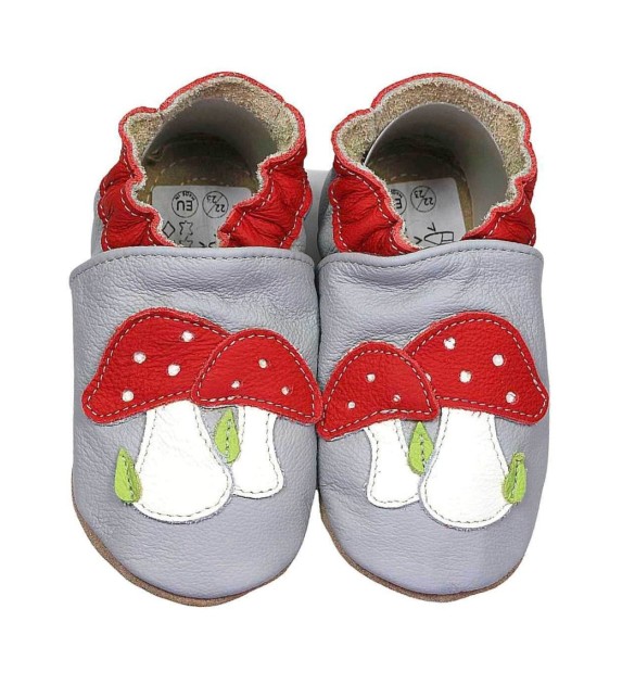 Kitaschuhe Pilz grau