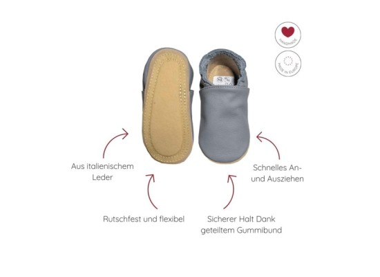 Kitaschuhe Pilz grau