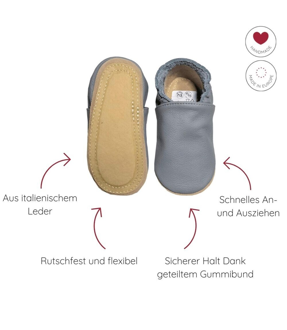 Kitaschuhe Pilz grau