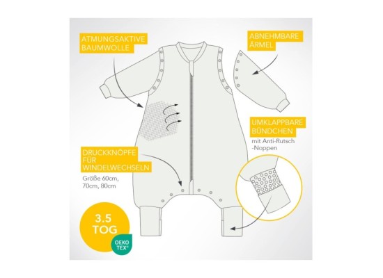 Schlafsack mit Füßen 3.5 Tog