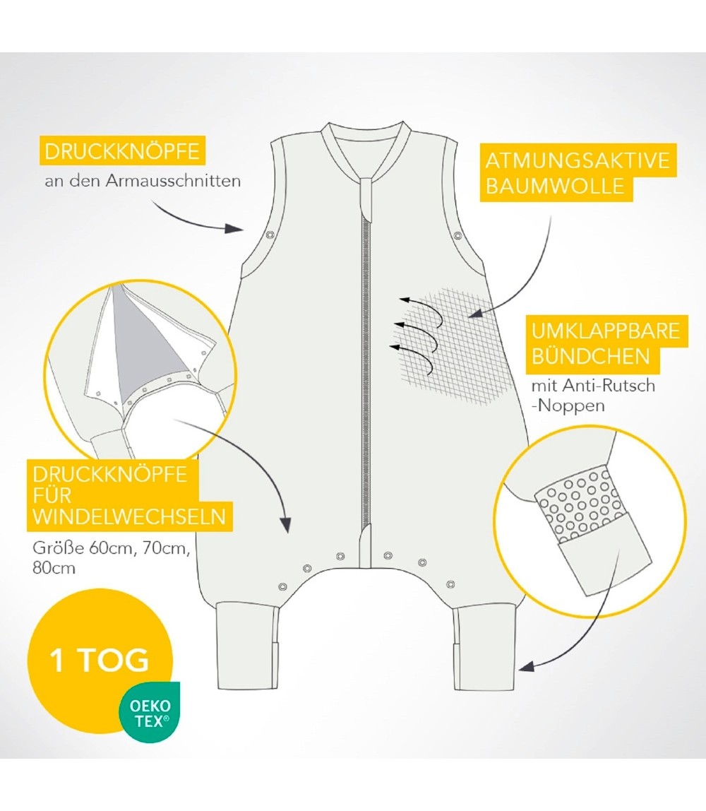 Schlafsack mit Füßen 1.0 Tog