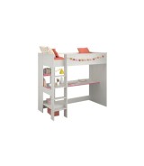 Hochbett mit Schreibtisch Smoozy 3a + 3b - Kanten Blau oder Pink (90x2