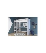 Hochbett mit Schreibtisch Smoozy 3a + 3b - Kanten Blau oder Pink (90x2
