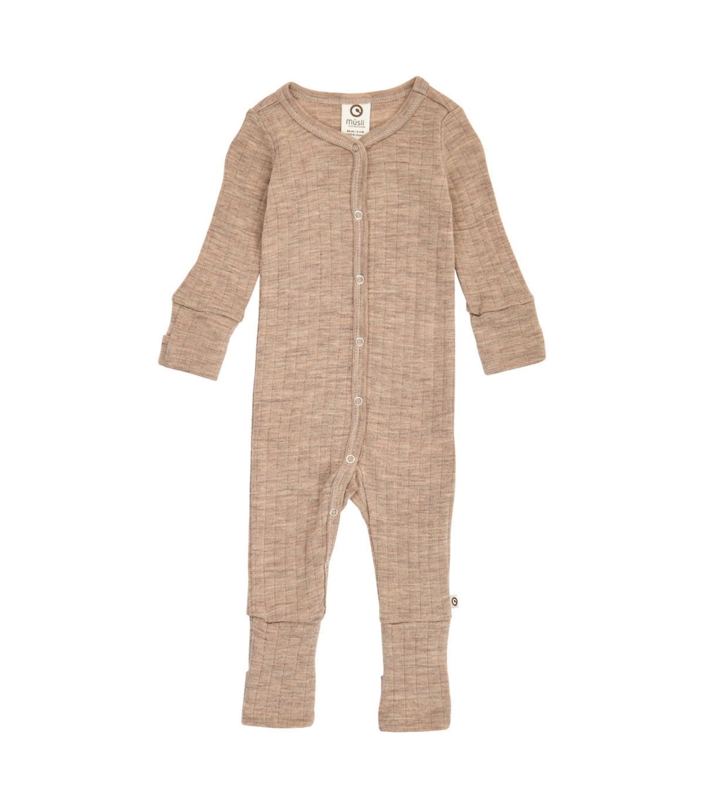 Strampler mit Füßen aus Merinowolle