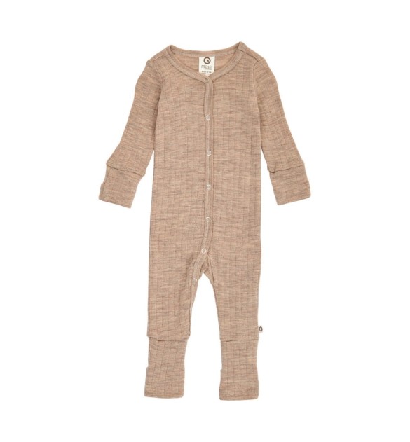 Strampler mit Füßen aus Merinowolle