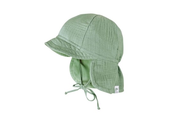 Musselin-Schirmmütze mit Nackenschutz
