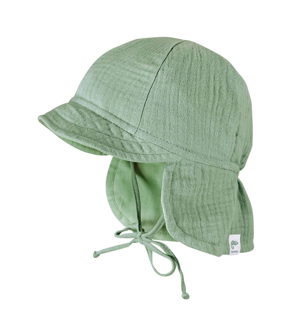 Musselin-Schirmmütze mit Nackenschutz