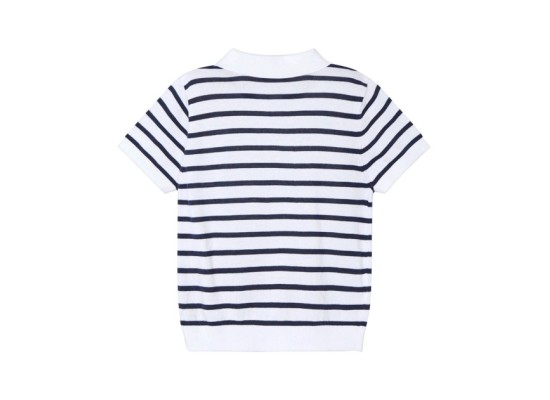 Polo-T-Shirt Ringel Feinstrick