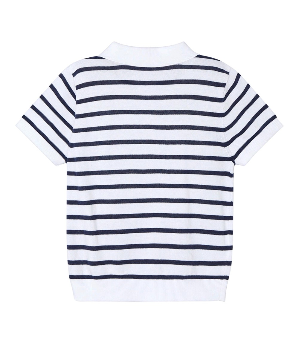 Polo-T-Shirt Ringel Feinstrick