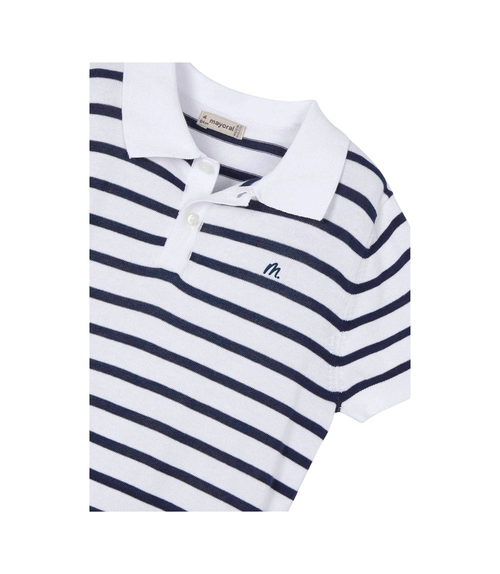 Polo-T-Shirt Ringel Feinstrick