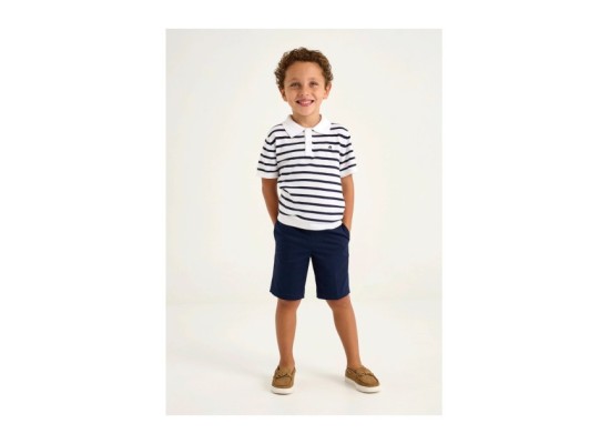 Polo-T-Shirt Ringel Feinstrick