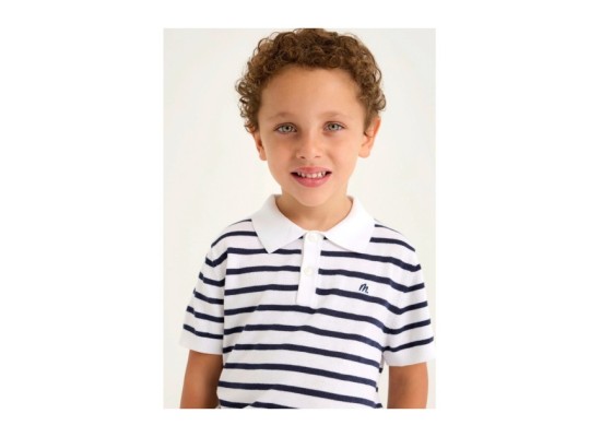 Polo-T-Shirt Ringel Feinstrick