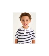 Polo-T-Shirt Ringel Feinstrick