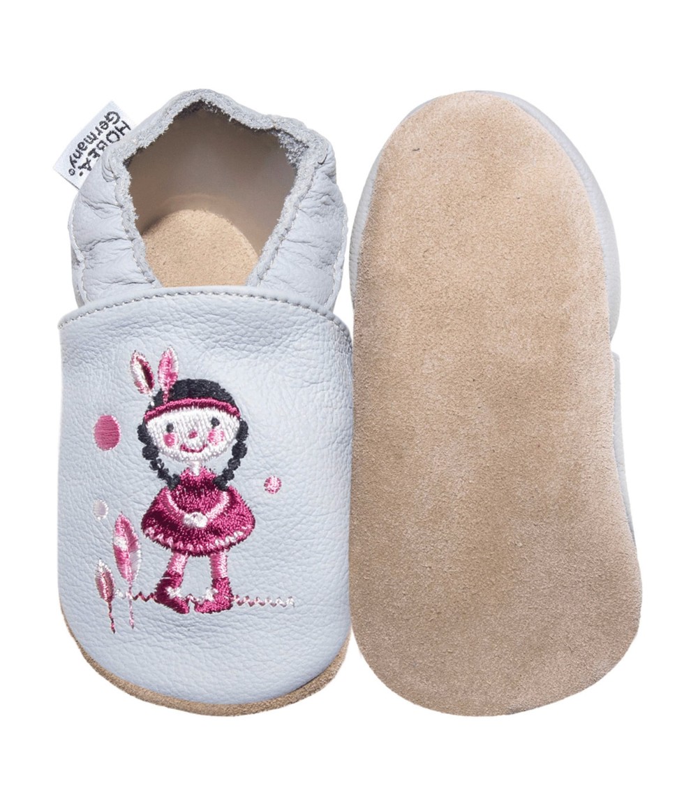 Krabbelschuhe Mädchen grau