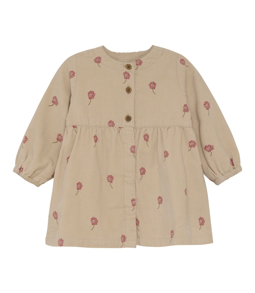 Cordkleid langarm Blumen