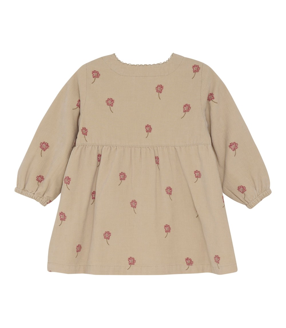 Cordkleid langarm Blumen