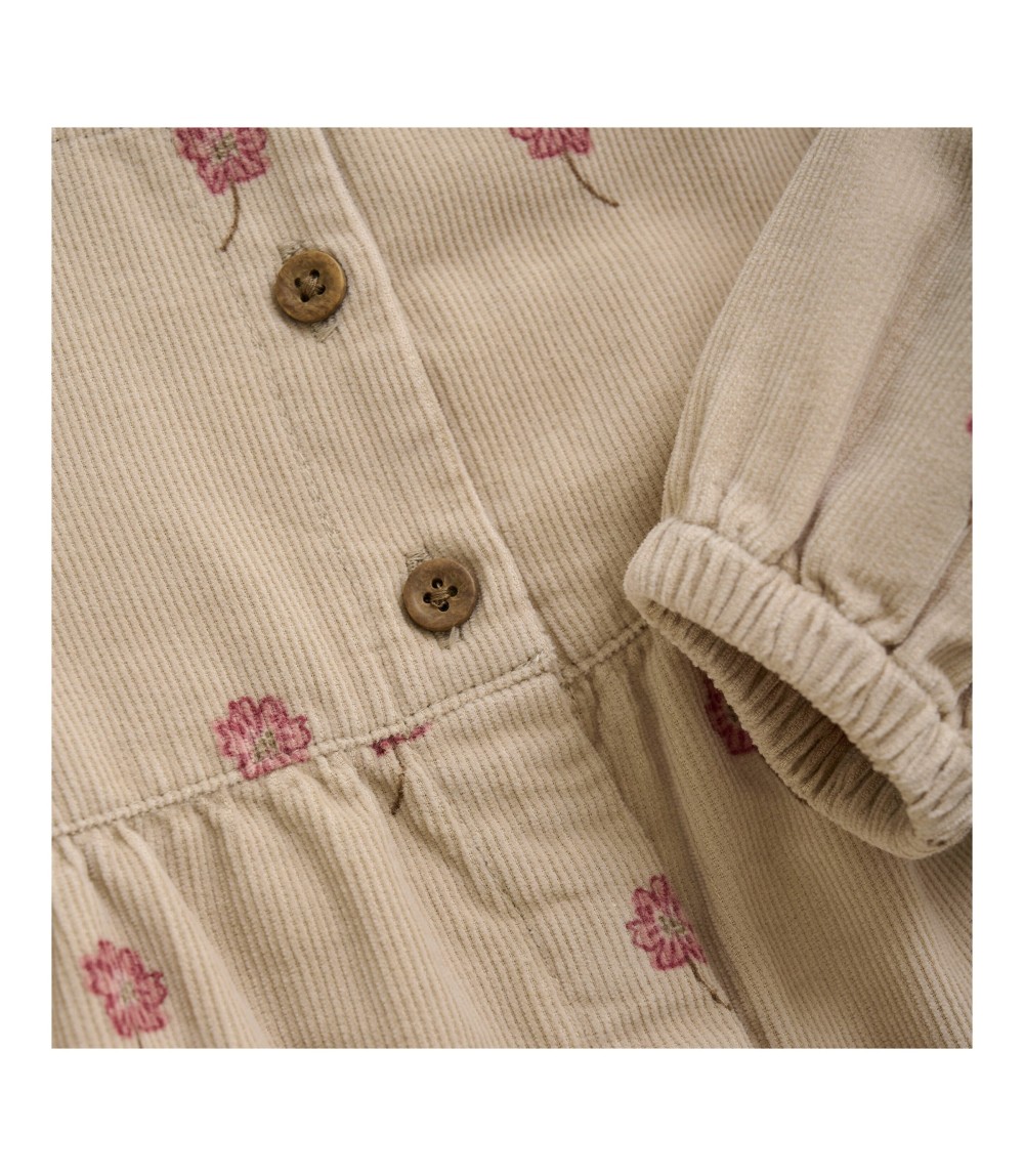 Cordkleid langarm Blumen