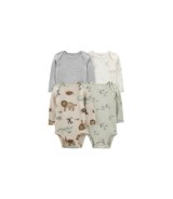 4er-Pack Bodys langarm Tiere Ringel