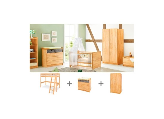 Jugendzimmer-Set „Natura” breit mit Hochbett