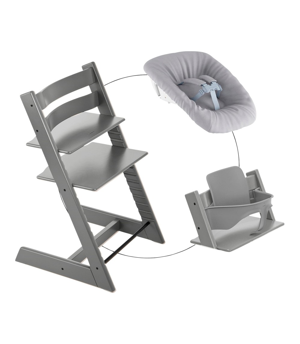 Bundle Treppenhochstuhl inkl. Newbornset Light Grey & Babyset
