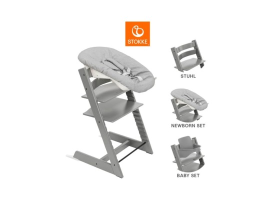 Bundle Treppenhochstuhl inkl. Newbornset Light Grey & Babyset