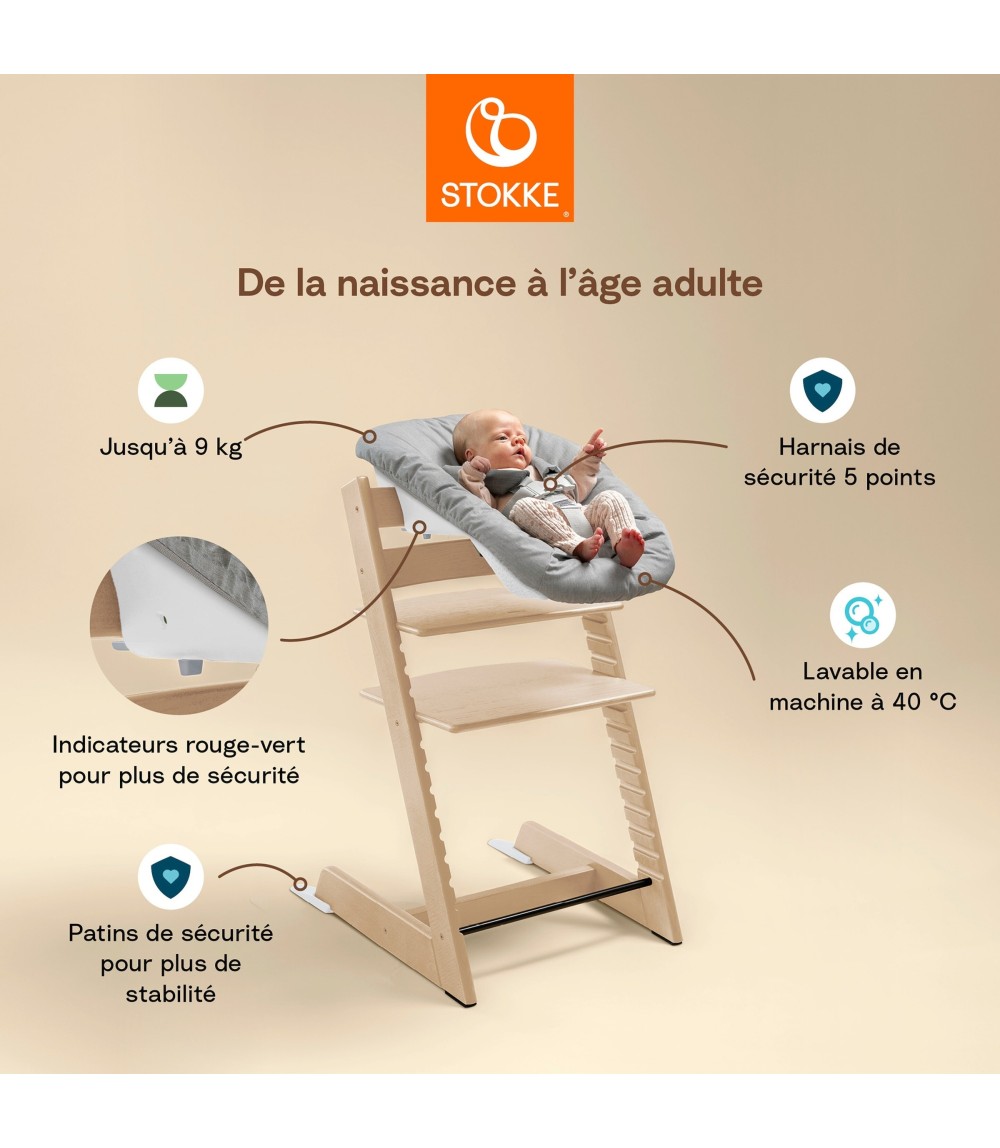 Bundle Treppenhochstuhl inkl. Newbornset Light Grey & Babyset