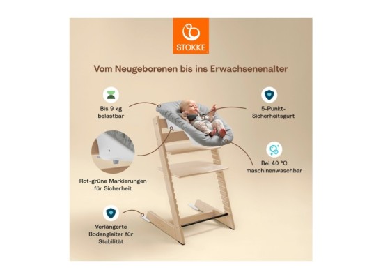 Bundle Treppenhochstuhl inkl. Newbornset Light Grey & Babyset