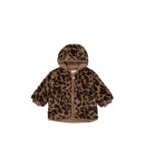 Plüschjacke mit Kapuze mit Ohren Leoprint